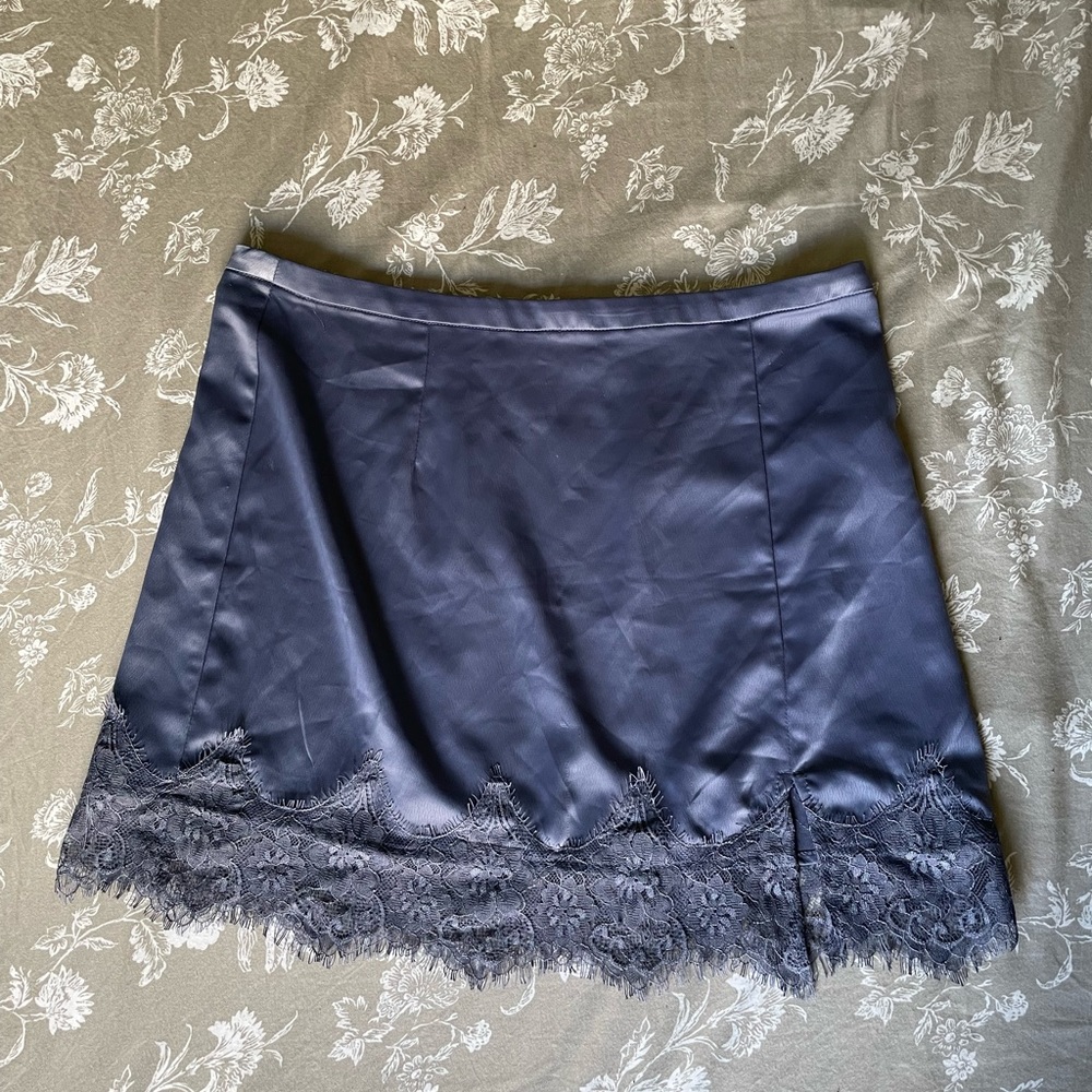 Satin mini skirt